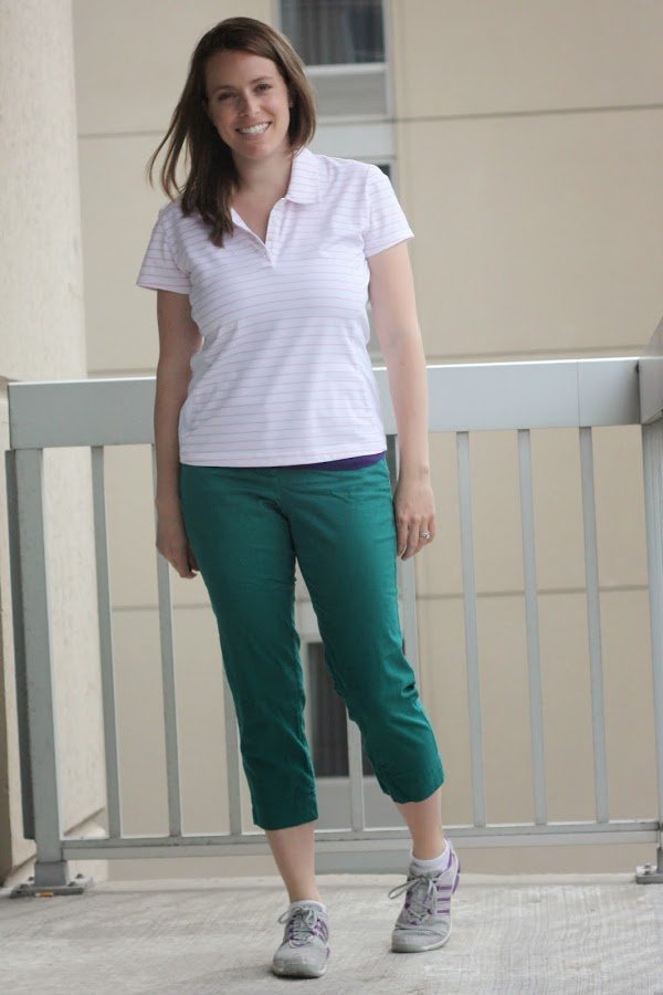 golf outfit capris and collared shirt