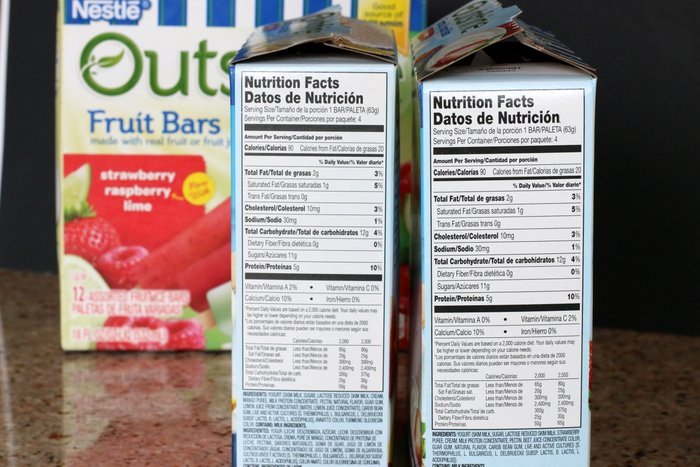 Nutritional Label Outshine Simply Yogurt Bars