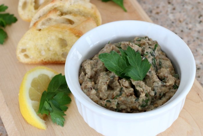 FashionablyEmployed.com | Italian-Inspired Eggplant: Lemon Garlic Eggplant Bruschetta | real, whole food, great fresh farmer's market recipe