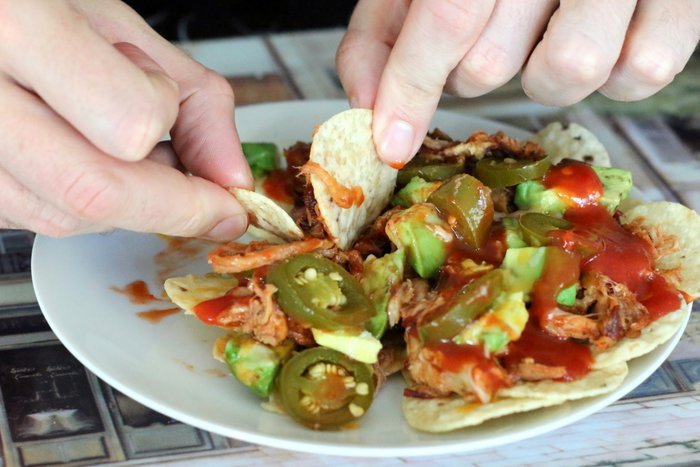 FashionablyEmployed.com | Chipotle BBQ Pulled Pork Nachos | easy family recipe with a bit of kick, great for an afternoon snack, light lunch or party appetizer | working mom blog for women long on ambition and short on time