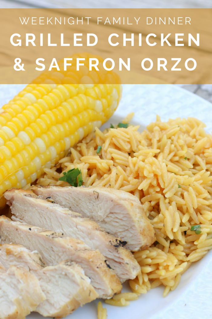 Grilled Chicken with Saffron Orzo