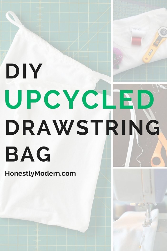 Got an extra t-shirt that needs a new life? This super easy DIY project shows you how to upcycle that shirt into a great new drawstring bag that you can use for so many things! Click through to check out the step-by-step instructions that even the most beginner sewist can complete.
