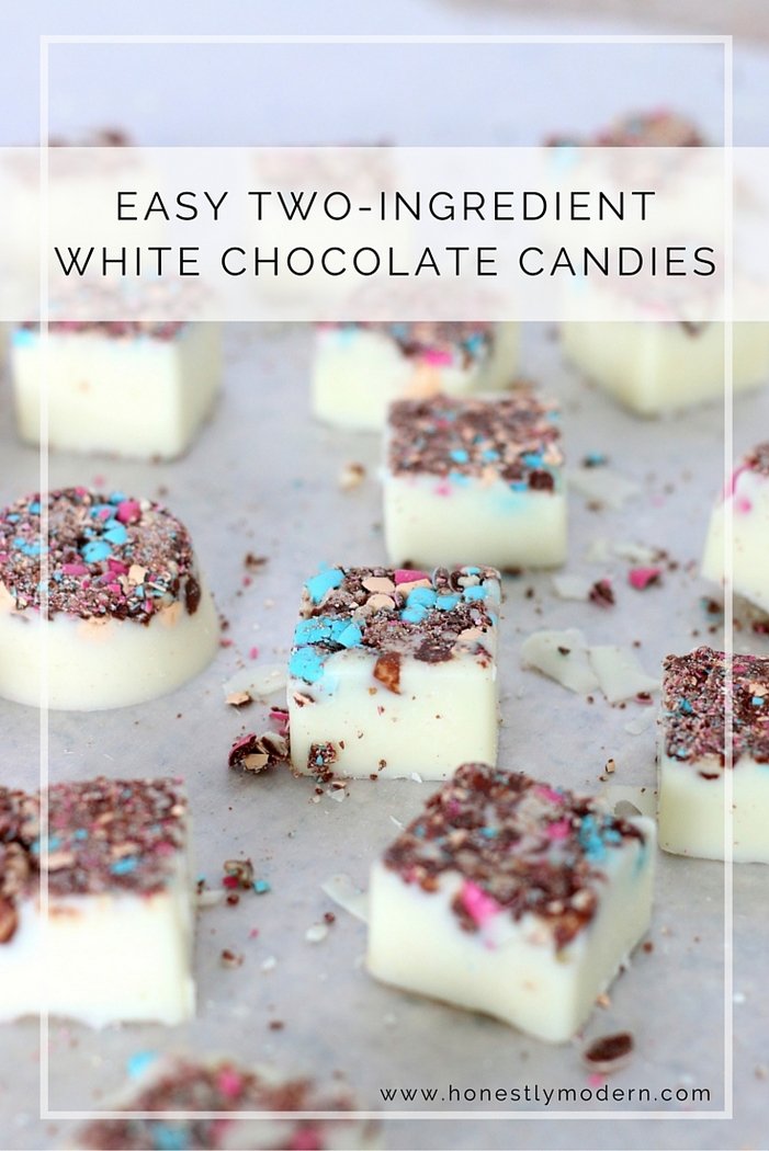 Want a quick and easy homemade treat sure to impress? Check out these easy two-ingredient homemade white chocolate candies. Click through for details and the recipe.