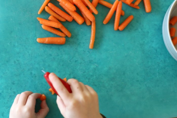 Want to get your little ones in the kitchen and start their appreciation of healthy food young? Check out this post with a little kitchen hack to get children even as young as toddlers involved in meal prep.