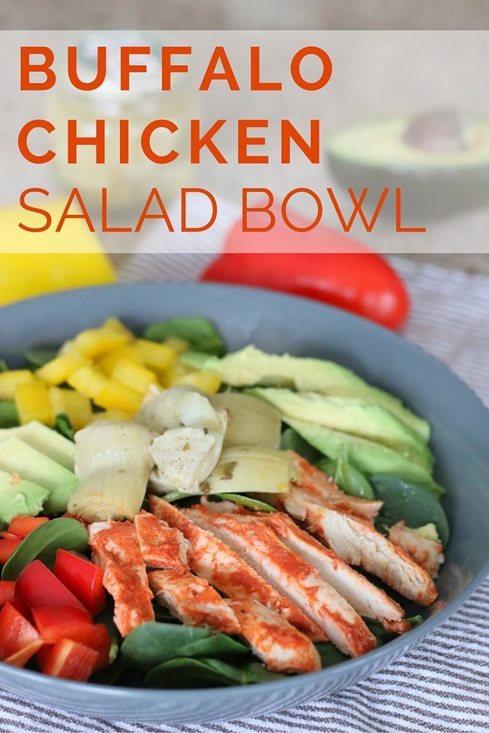 Buffalo Chicken Salad: Need a quick, easy and healthy lunch idea? This can be prepared over the weekend and thrown together in a few minutes to satisfy the whole family.