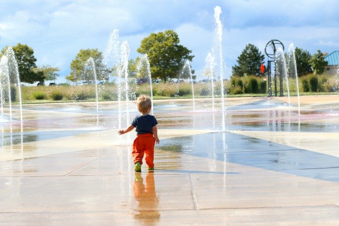 Playing in water at St Joseph Michigan