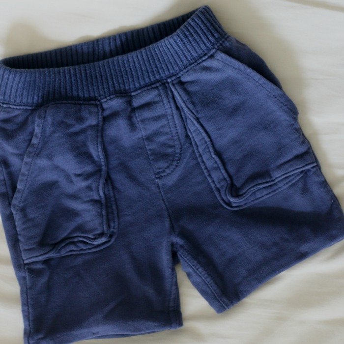 DIY hemmed shorts for little boy - winter to summer style DIY - square