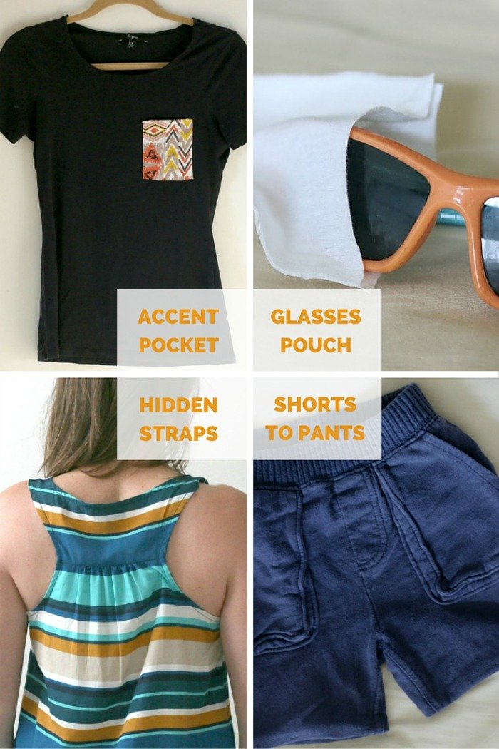 Details of 4 No Sew Upcycled Style DIYs in Under 15 Minutes