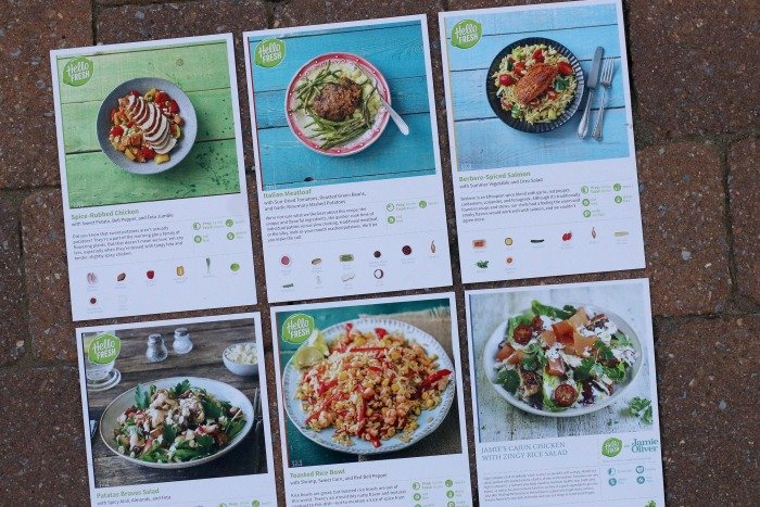 Hello Fresh menu cards for one week