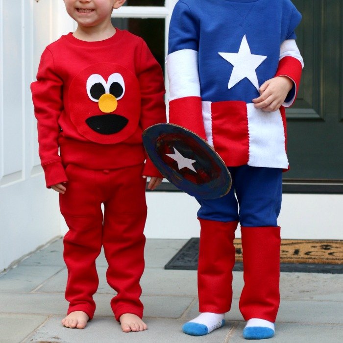 Easy DIY Sustainable Elmo and Captain American Costume Tutorials