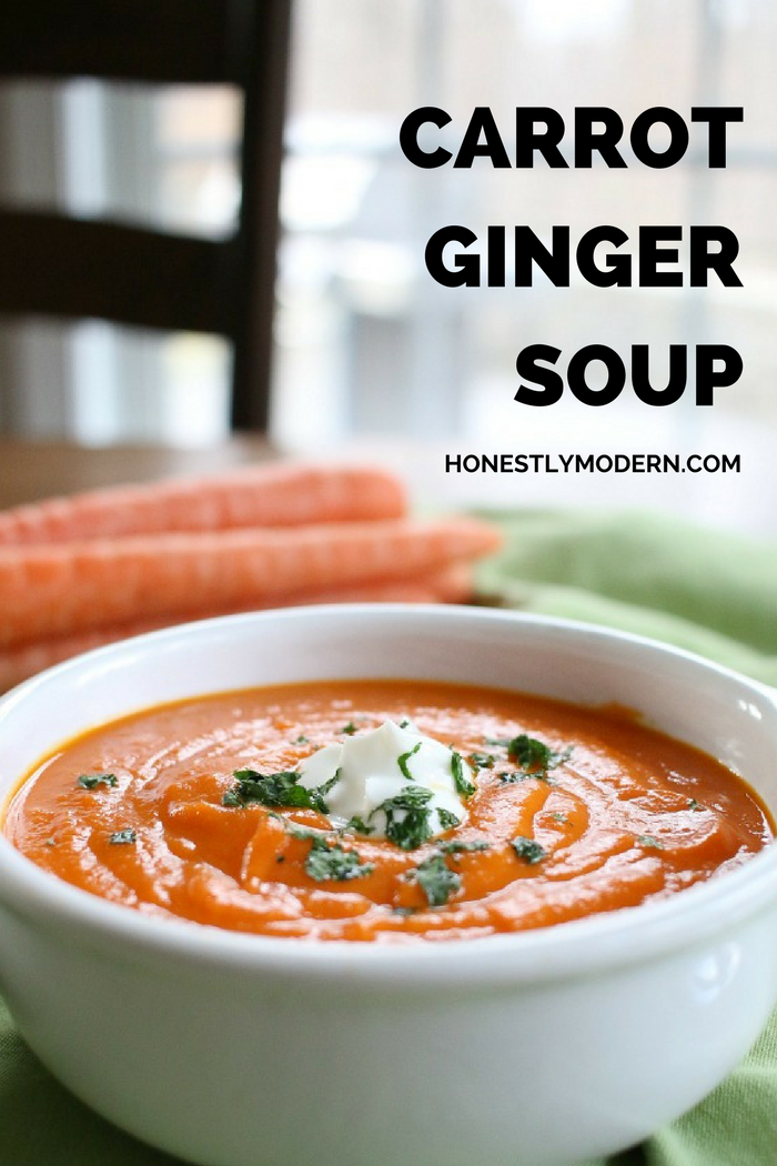 Carrot Ginger Soup - easy Whole30 and Paleo friendly with Dorot fresh frozen ingredients