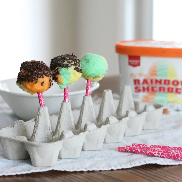 Refreshing Rainbow Sherbet Ice Cream Pops