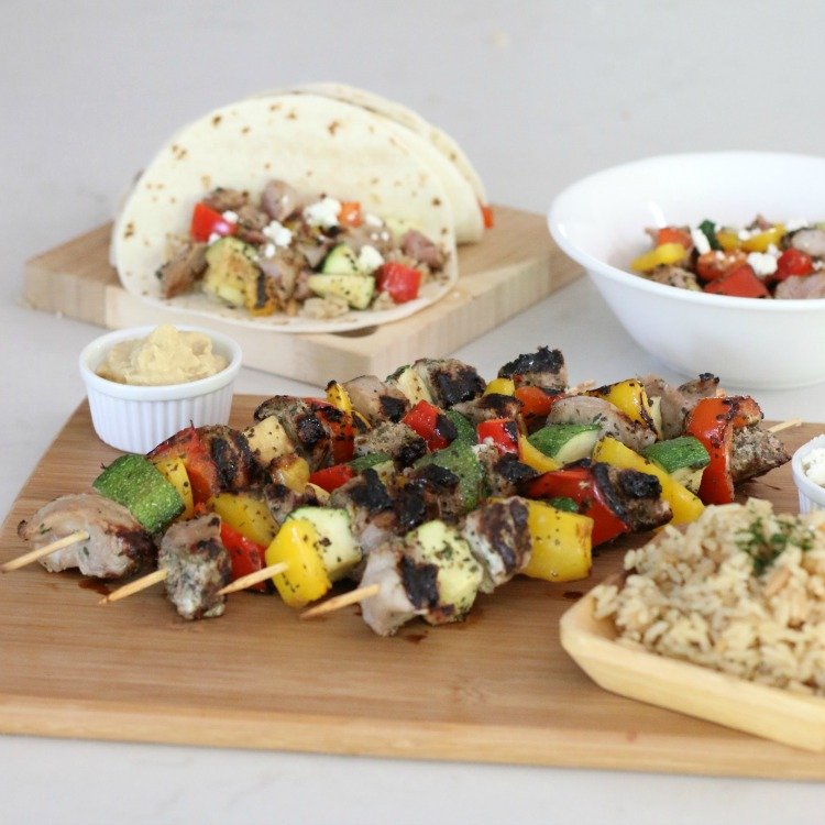 No need to sacrifice real, whole foods even if your family dinner feels like a whirlwind. Try these tasty but easy Mediterranean Hatfield Pork and Veggie Kebabs which can be grilled up in no time for a busy weeknight family meal.