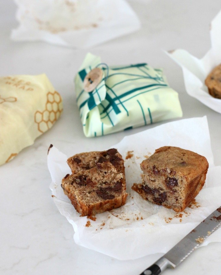 Simply Relish | Bee’s Wrap Up Mini Chocolate Chip Banana Bread Loaves