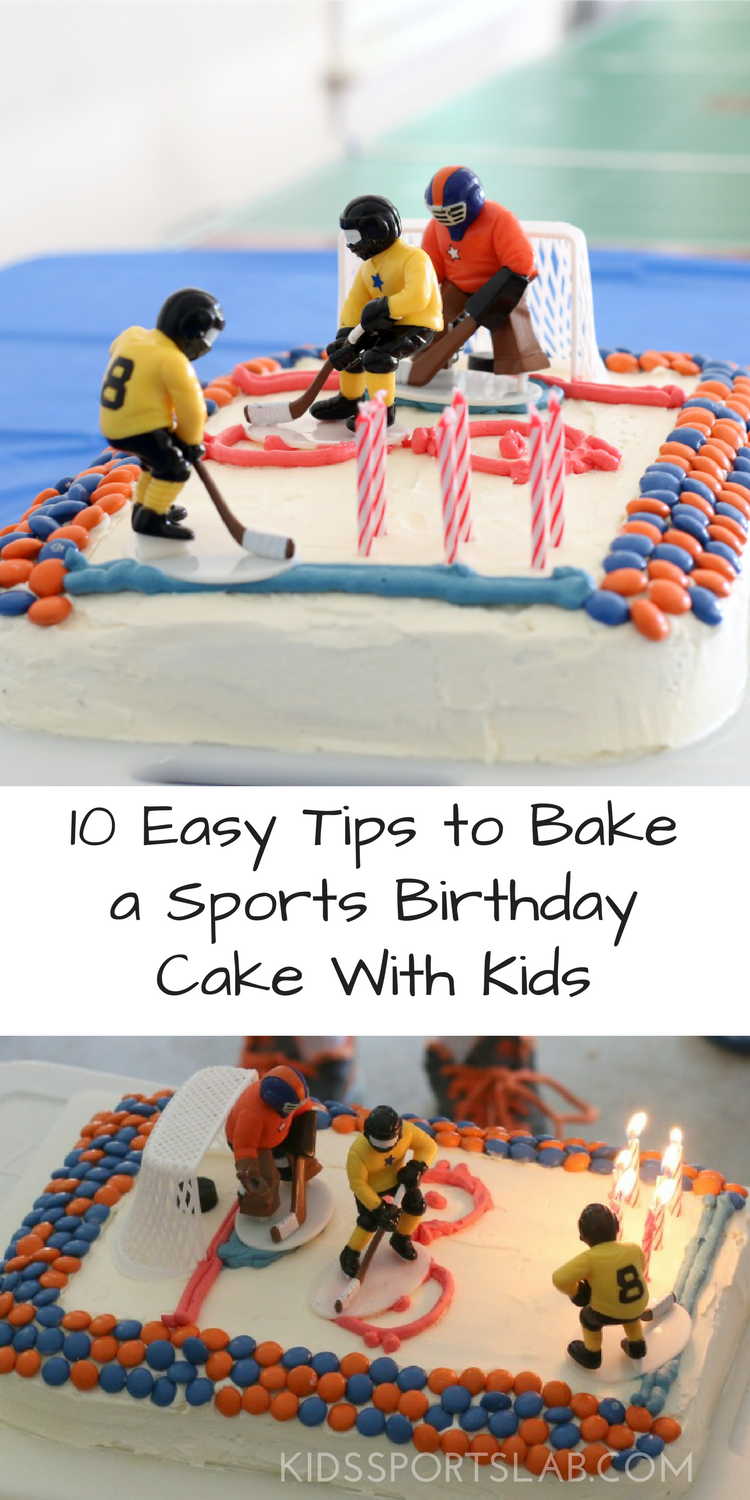 Invite your kids to join you in the kitchen to bake their own sports-themed birthday cake. It's easier than you think. You can definitely do it, and it's a great way to introduce kids to the kitchen.