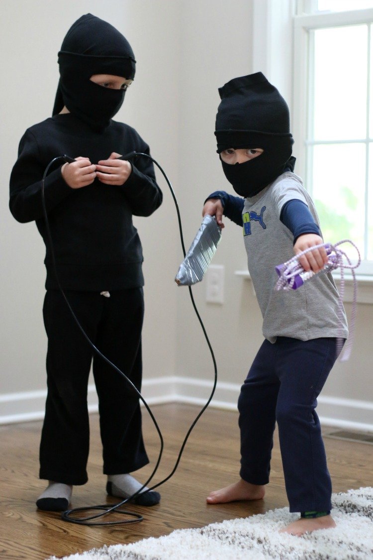 Easy Kids Ninja Costume Made At Home for Halloween - Honestly Modern