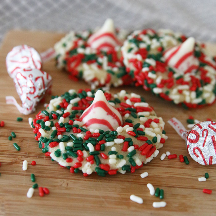 Candy Cane Kiss Holiday Cookies