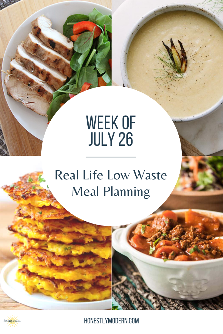 Real Life Low Waste Meal Plan | July 26