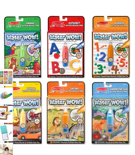 Melissa and Doug animals, alphabet and numbers water wow pads 
