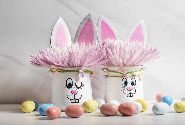 Sustainable Crafts: Oui Yogurt Jar Easter Bunnies