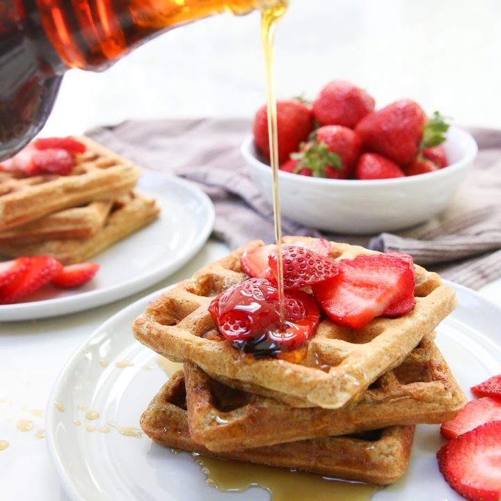Kernza Waffles with Strawberries