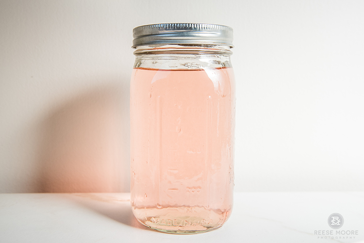 Lemon Lavender DIY Scented Vinegar Cleanser in a mason jar